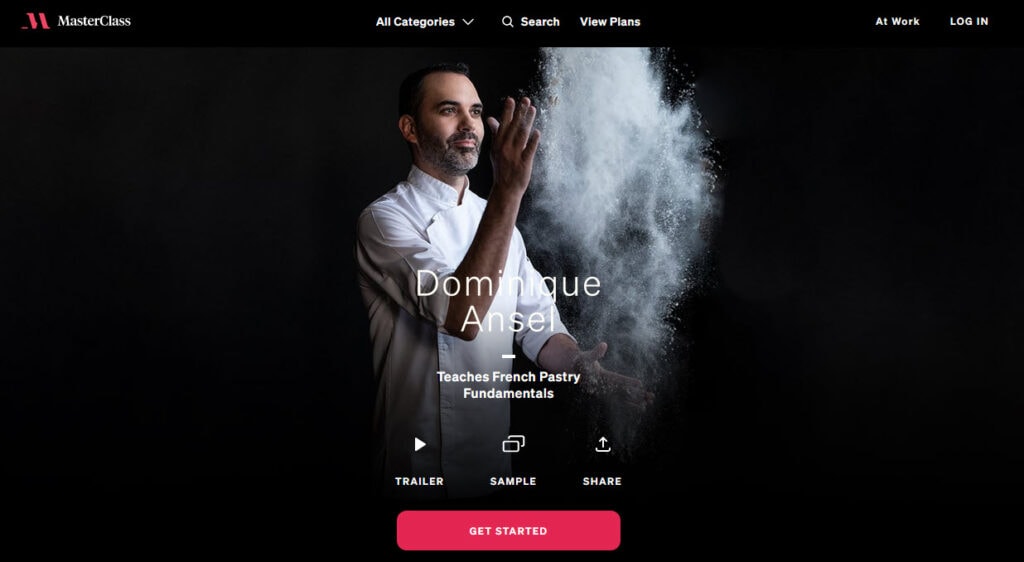 Masterclass - French Pastry Fundamentals with Dominique Ansel website screen
