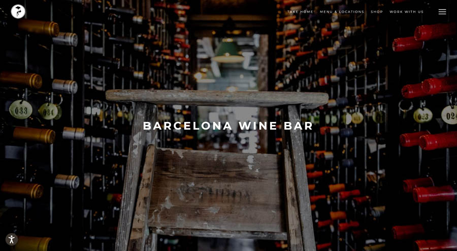 website of Barcelona wine bar