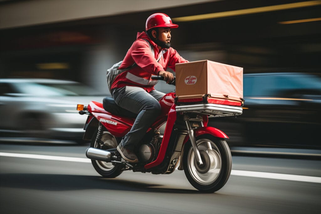 Illustration of food delivery driver for a ghost kitchen