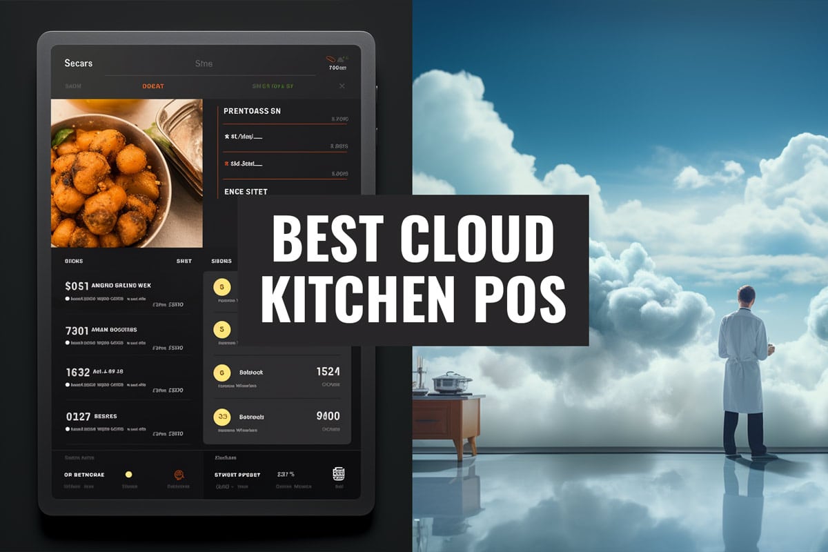 Mockup of a cloud kitchen POS and a chef