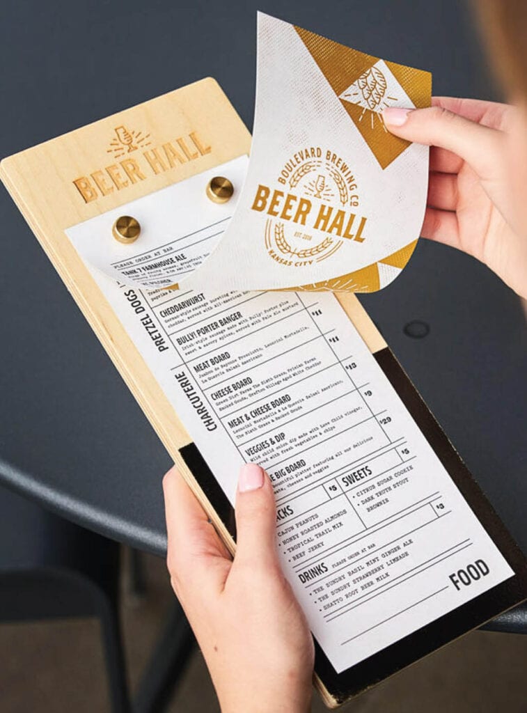 Boulevard Beer Hall – Menu Design by Carpenter Collective