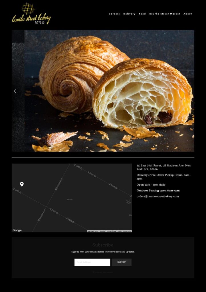 Website image of Bourke Street Bakery NYC