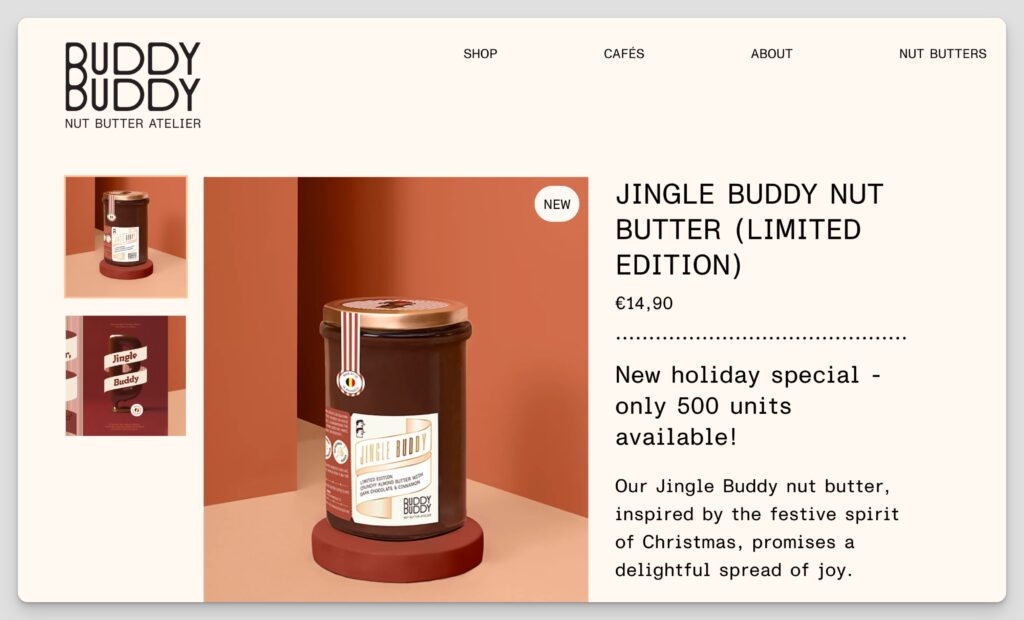 website shop screenshot of Buddy Buddy 