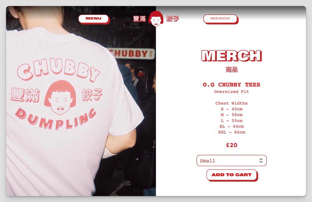 T-shirt merch at Chubby Dumpling website store