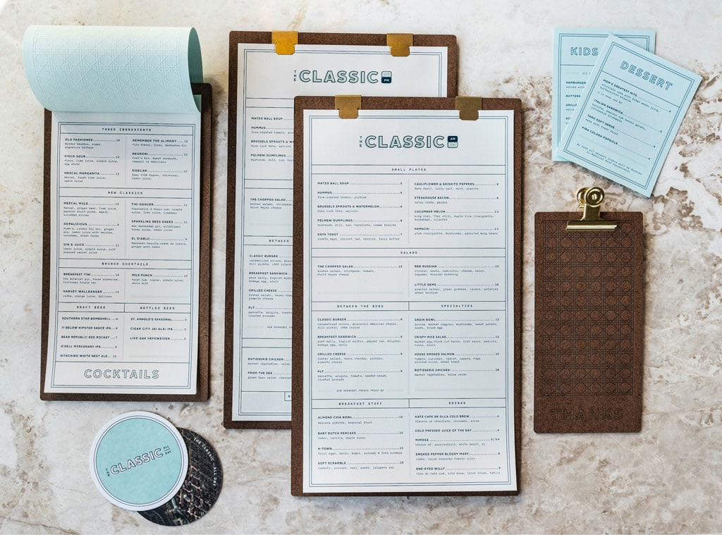 The Classic Restaurant - Menu Design by Principle