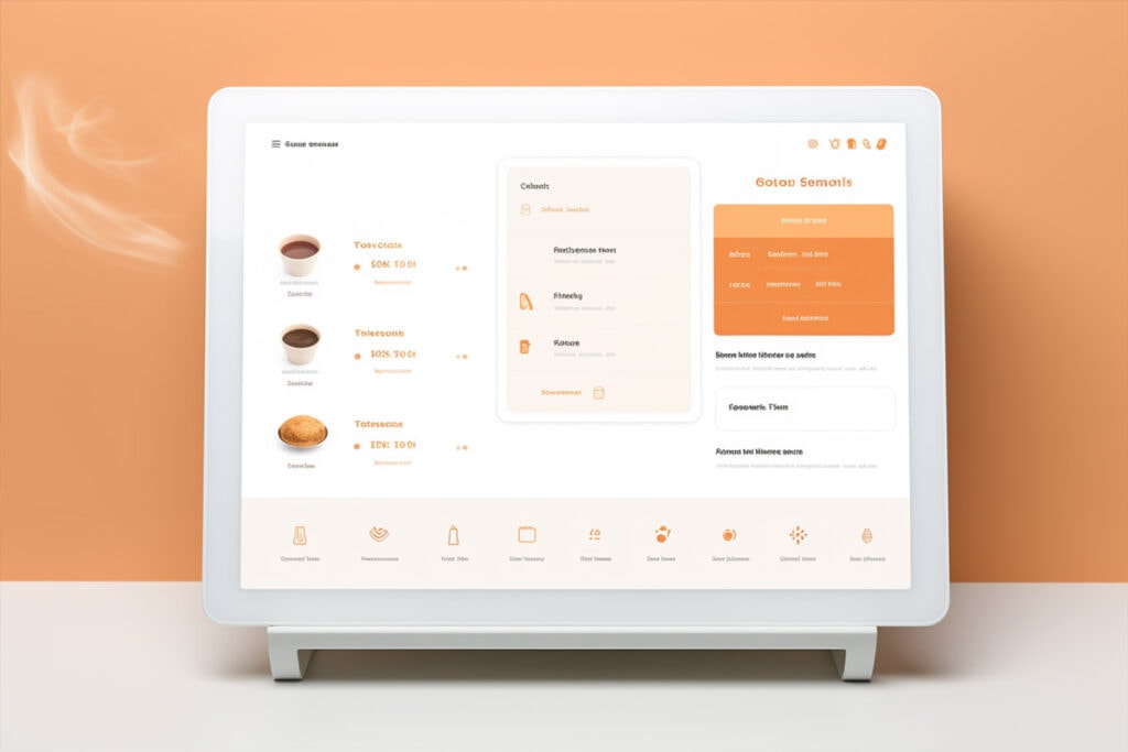 Illustration of a cloud-based restaurant POS terminal