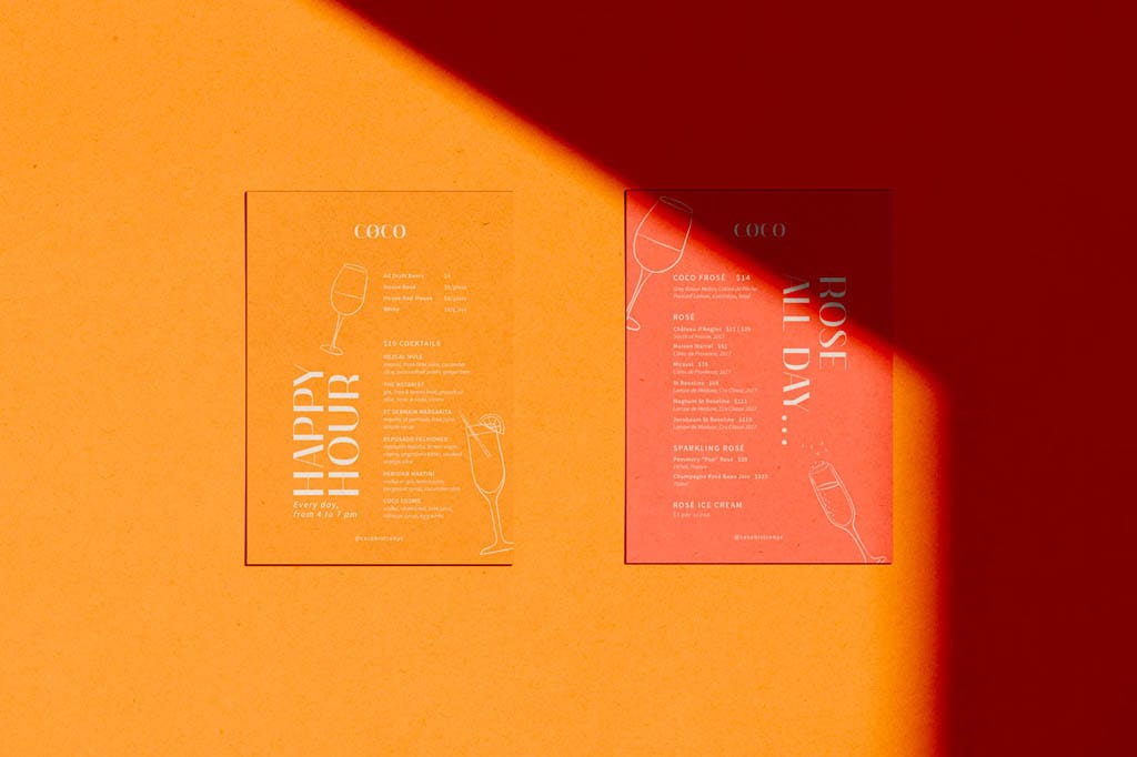 Coco Bistro Menu Design by Laurianne Froesel