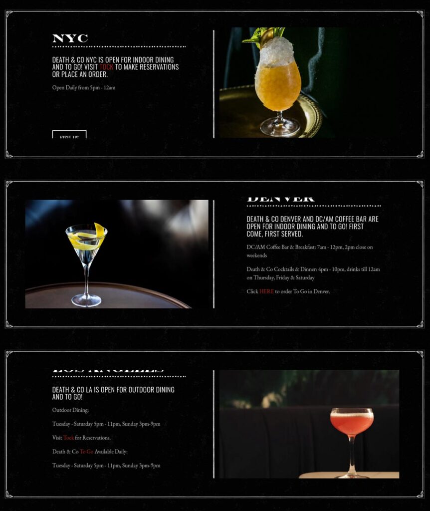 Best Bar Website Examples Design Inspiration & Ideas