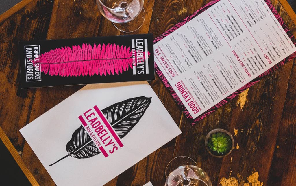 Leadbellys Bar & Kitchen Menu Design by Betwixt & Between