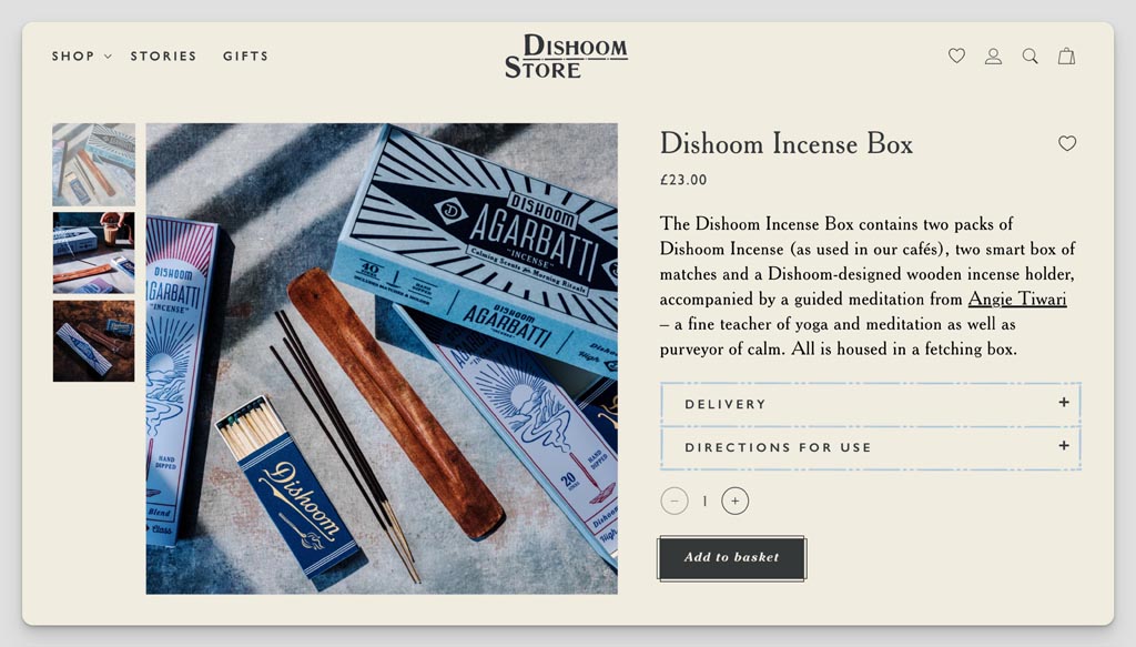 Dishoom store website