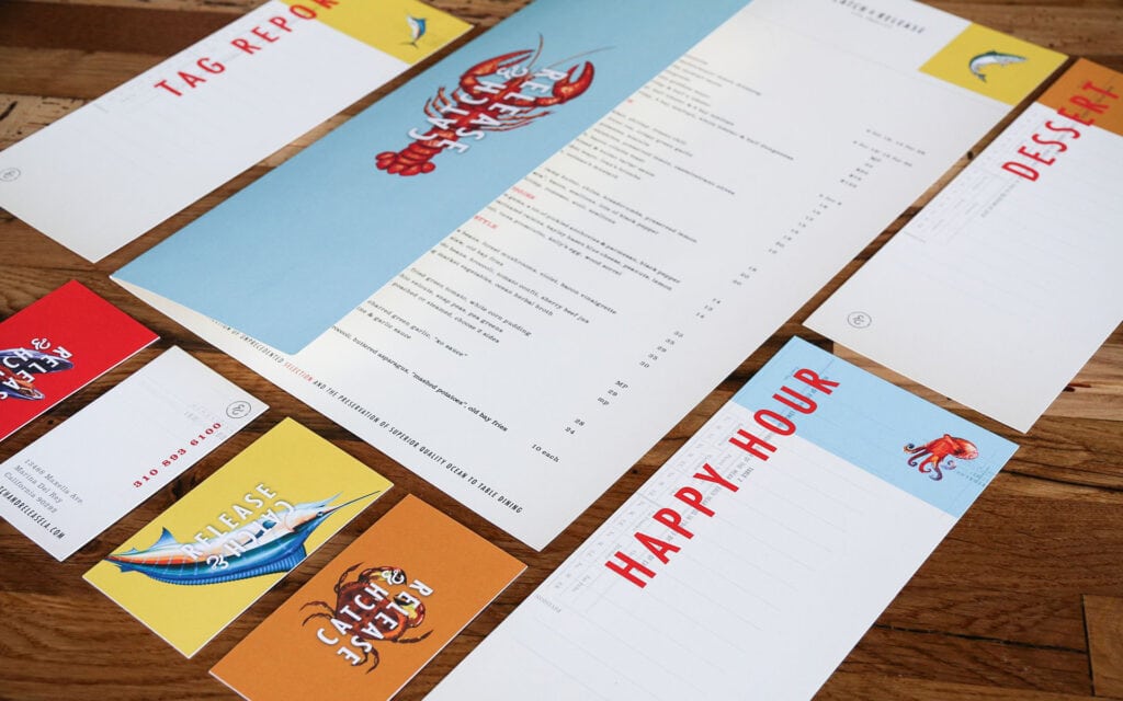 Catch & Release Seafood Restaurant Menu by Farm Design