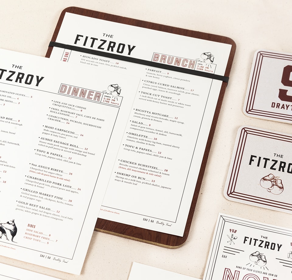 The Fitzroy Savannah - Menu Design by Taylor Alley