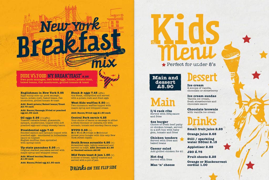 New York Grand Central Bar & Grill Menu Design by Eat With Your Eyes