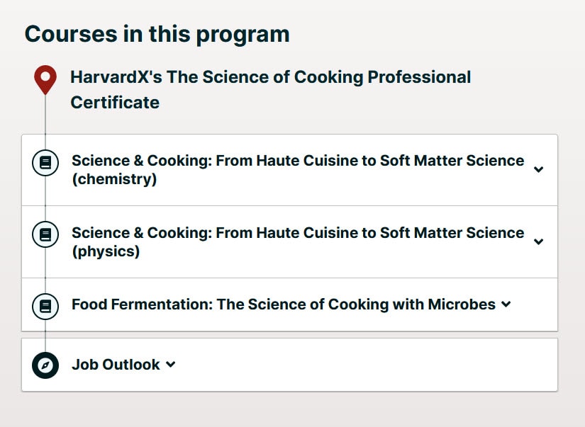 HarvardX - Professional Certificate in The Science of Cooking website