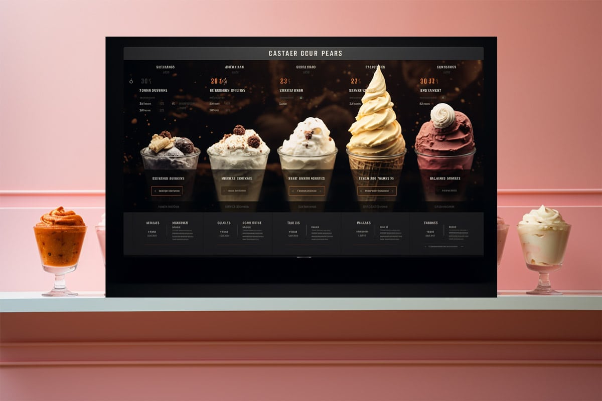mockup of an ice cream pos system