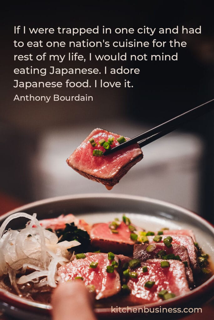 Japanese food quote by Anthony Bourdain