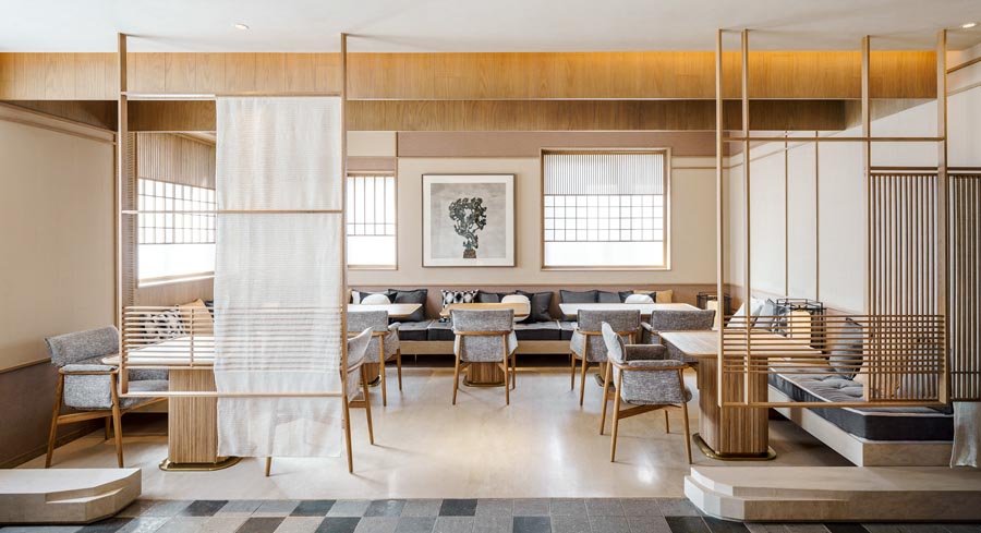 Restaurant interior design - Japanese Lounge at Base Anfu by Red Design