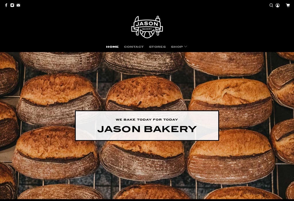 webdesign example of Jason Bakery