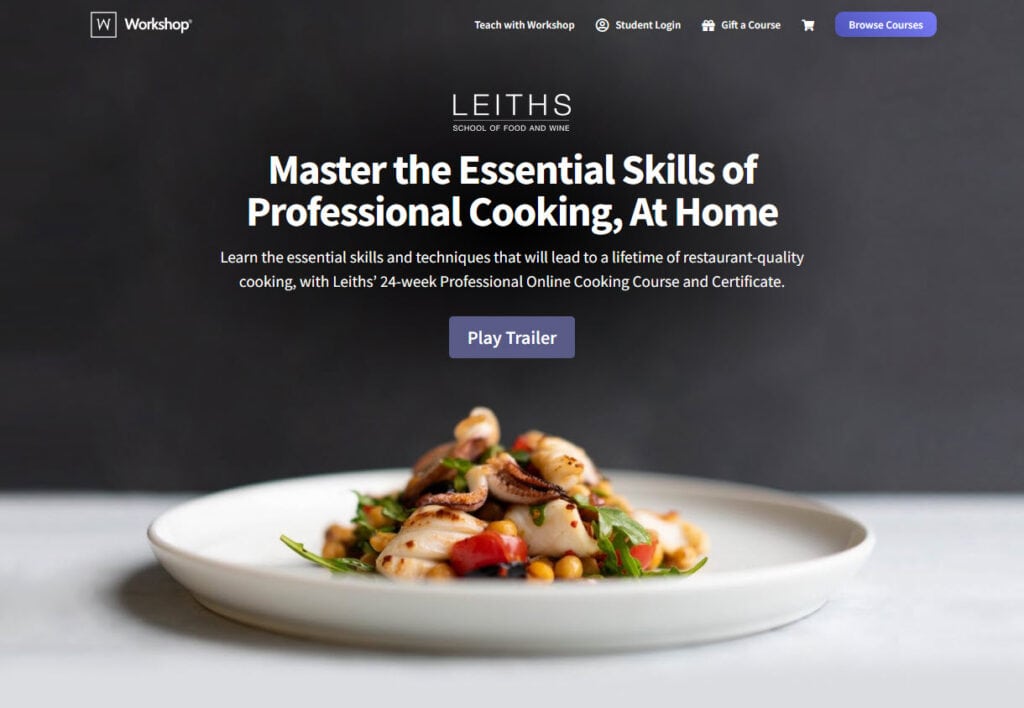Leiths School of Food and Wine - Online Cookery School website