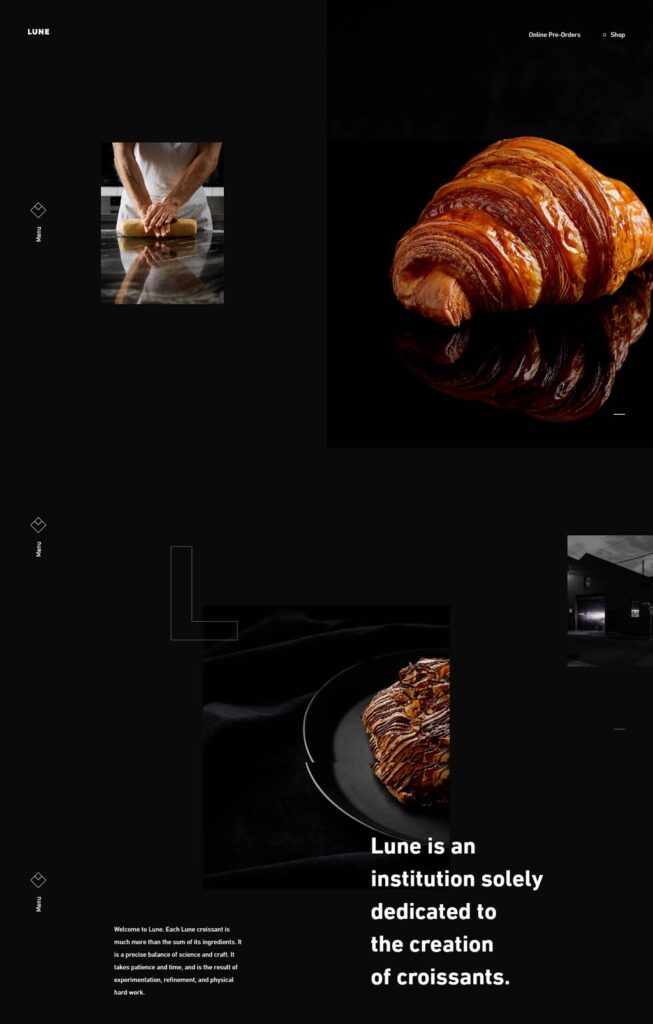 Lune Croissanterie image of website