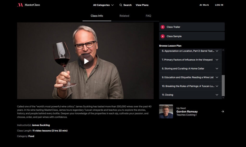 Masterclass - James Suckling Teaches Wine Appreciation website