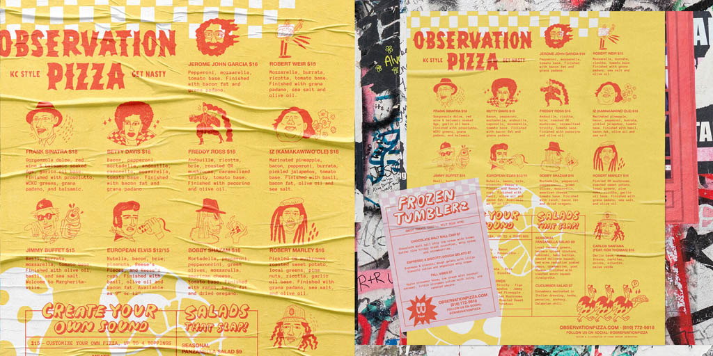 Observation Pizza Menu Design by Frank Norton