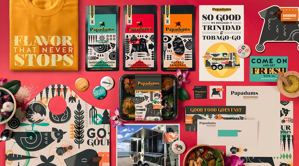 Papadums Indian Food Truck design & branding