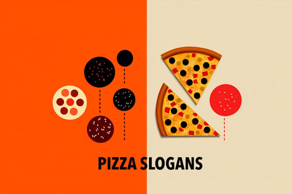 illustration with pizza motifs