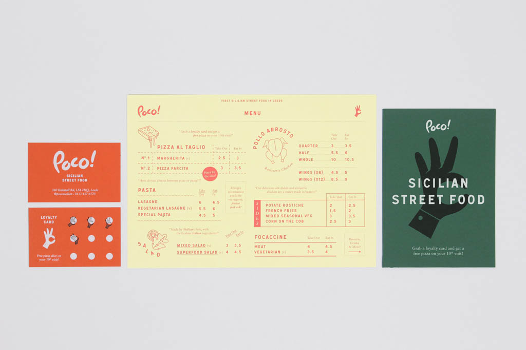 Poco! Sicilian Street Food Menu by Passport Design Bureau