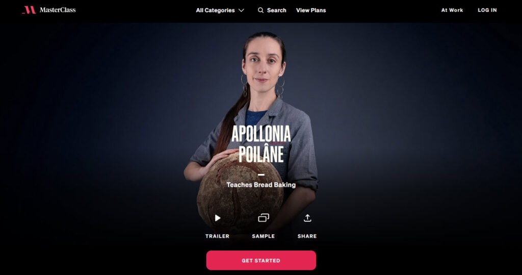 Masterclass - Apollonia Poilâne Teaches Bread Baking website screen