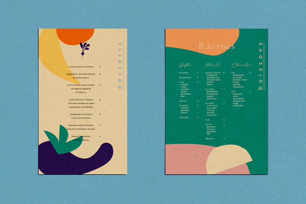 Racines Restaurant Menu Design by Laurianne Froesel