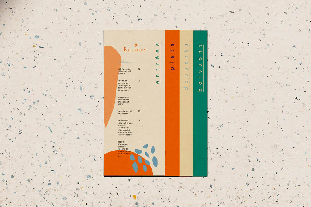 Racines Restaurant Menu Design by Laurianne Froesel