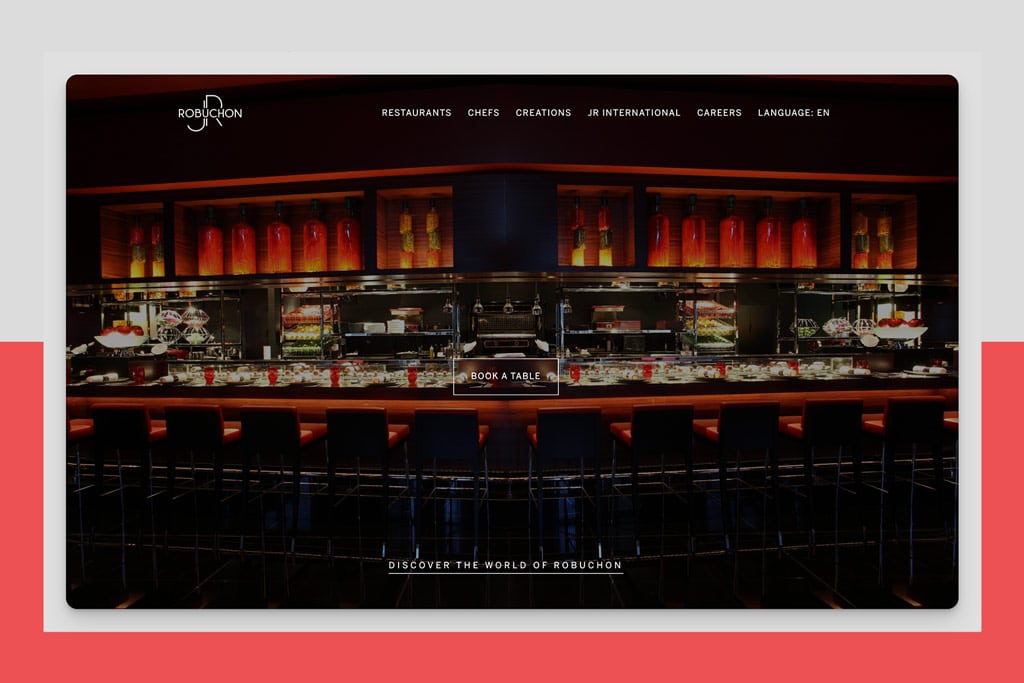 screenshot of J Robuchon website