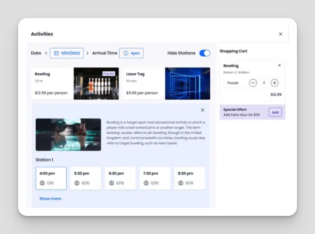 SpotOn POS activities dashboard