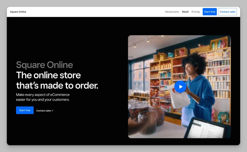 Square Online website