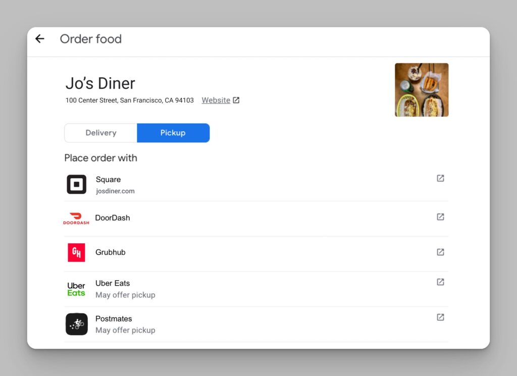 Square order food screenshot