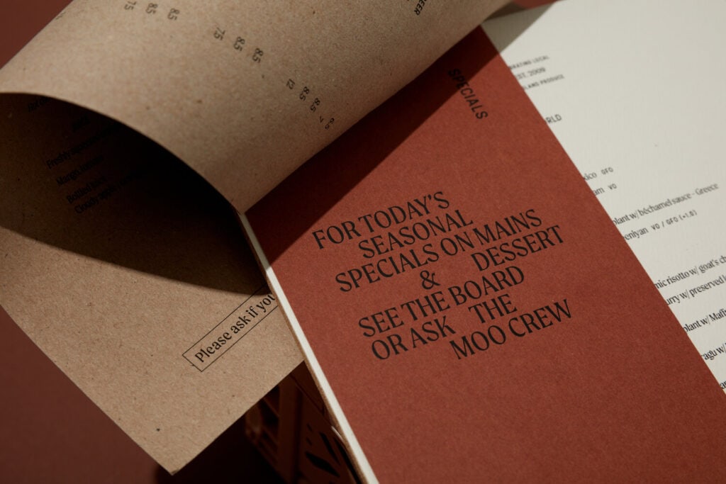 Moo's Coffee Shop - Menu Design by Studio Sly