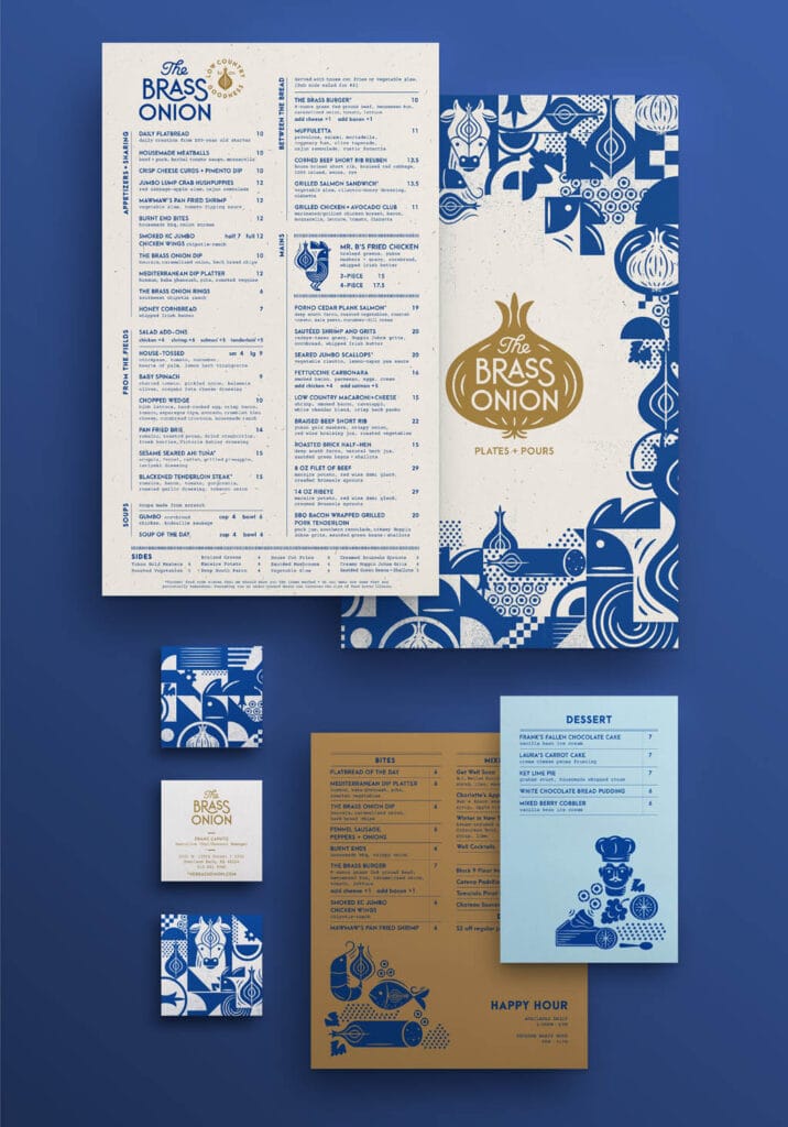 The Brass Onion – Menu Design by Carpenter Collective