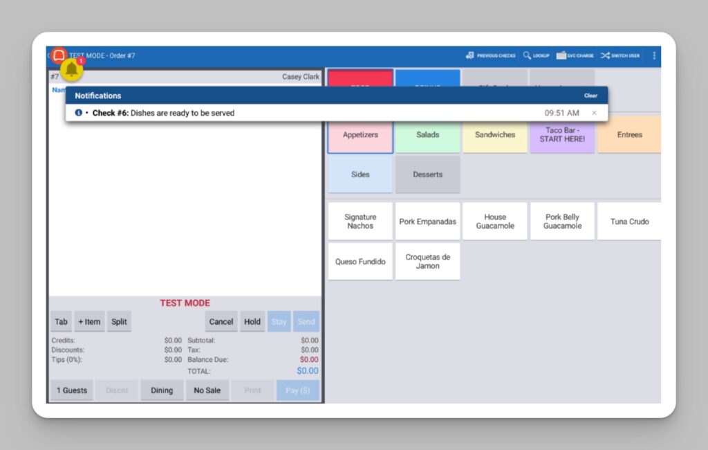 Toast KDS dashboard example