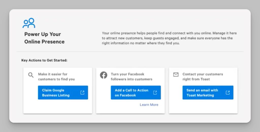 Toast marketing dashboard