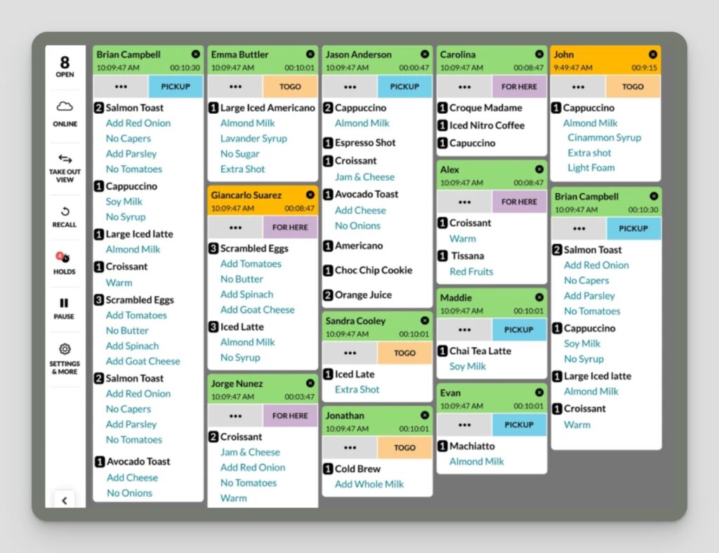 TouchBistro KDS dashboard 2023