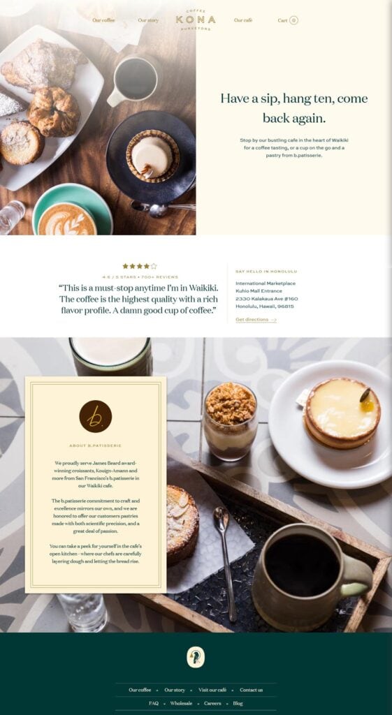 Website of Kona Coffee Purveyors