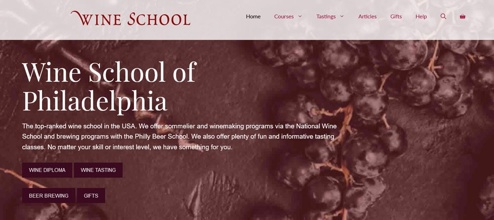 Wine School of Philadelphia website