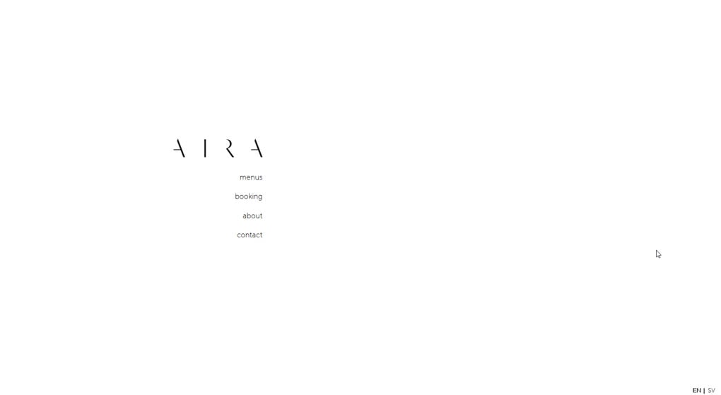 Website of Aira - Chef Tommy Myllymäki’s restaurant in Stockholm. Restaurant Website Design 