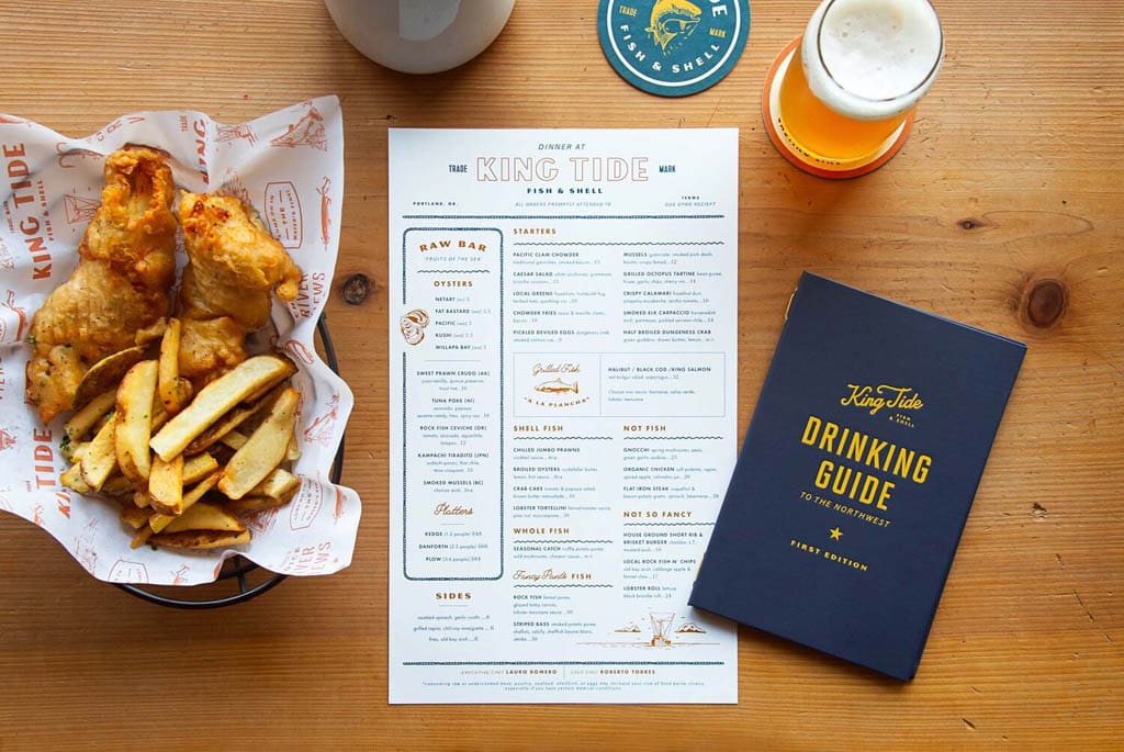 King Tide Fish & Shell - Menu Design by Bootjack Design