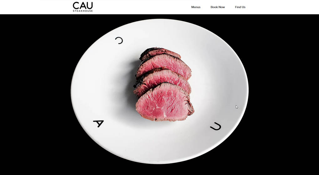 Cau is a restaurant in Amsterdam. Restaurant Website Design 