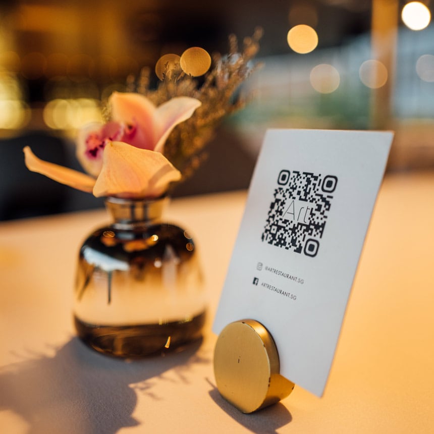 Photo of QR code menu in a restaurant