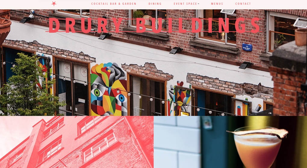 Drury Buildings is a Dublin restaurant - Restaurant Website Design 