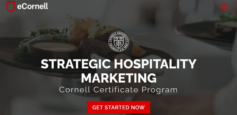 Cornell Certificate Program - Strategic Hospitality Marketing website