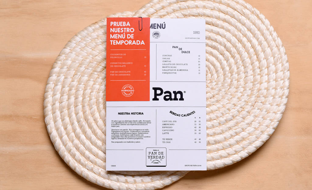 Pan De Verdad Bakery Menu Design by Firmalt Agency